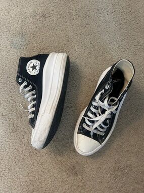 Converse Black and White High-Top Platform Sneakers